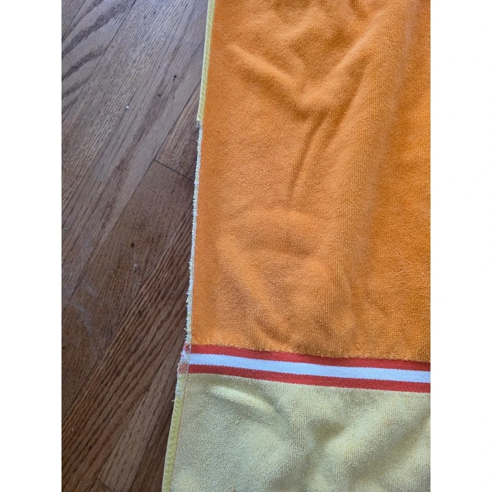 Beyond Vintage Y2K Beach Towel Orange Yellow Sun Boho 100% Cotton 63x32 Egyptian
